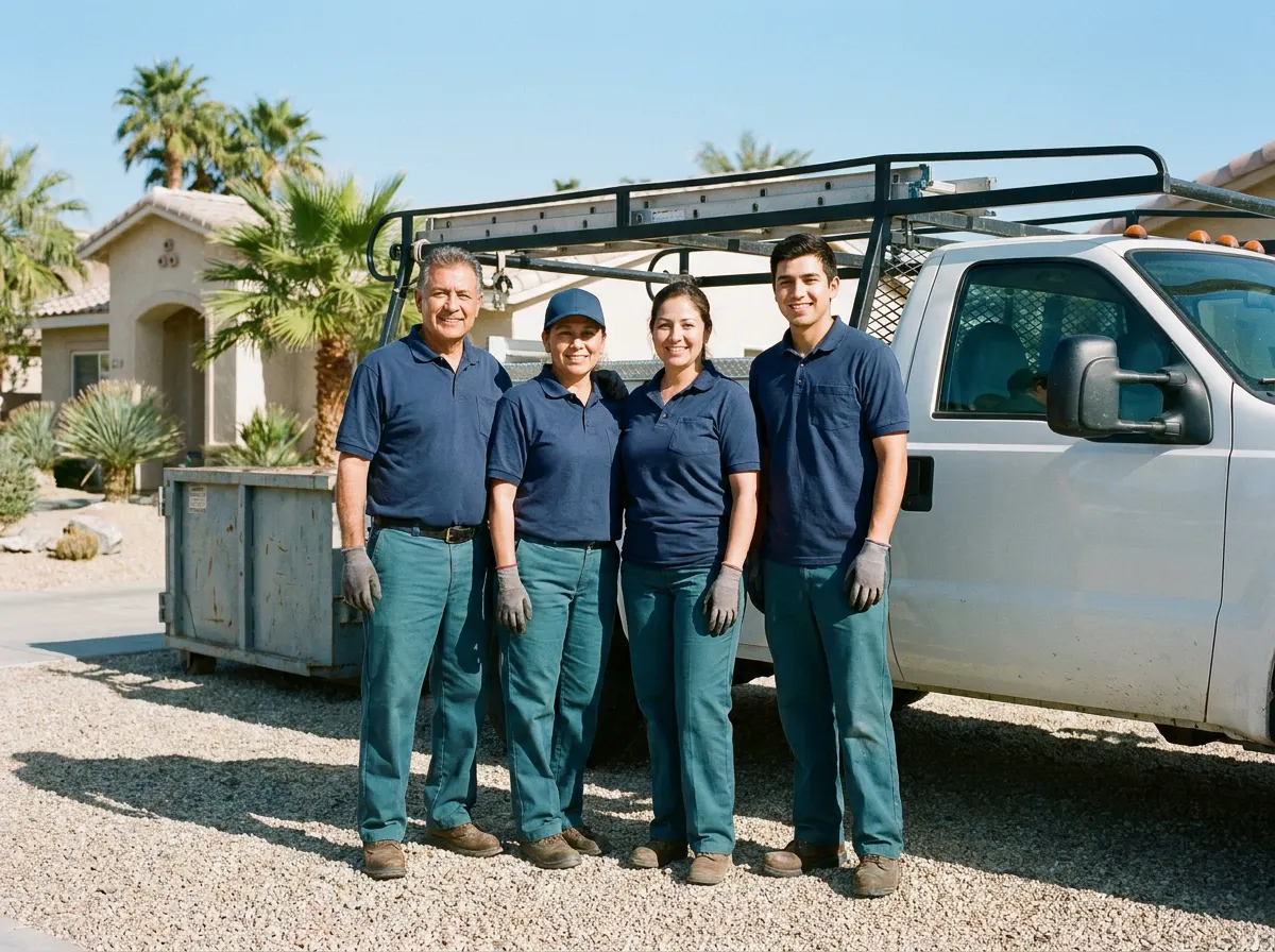 The Mess Express Dumpster Rentals dumpster rentals service team in Palm Springs, CA
